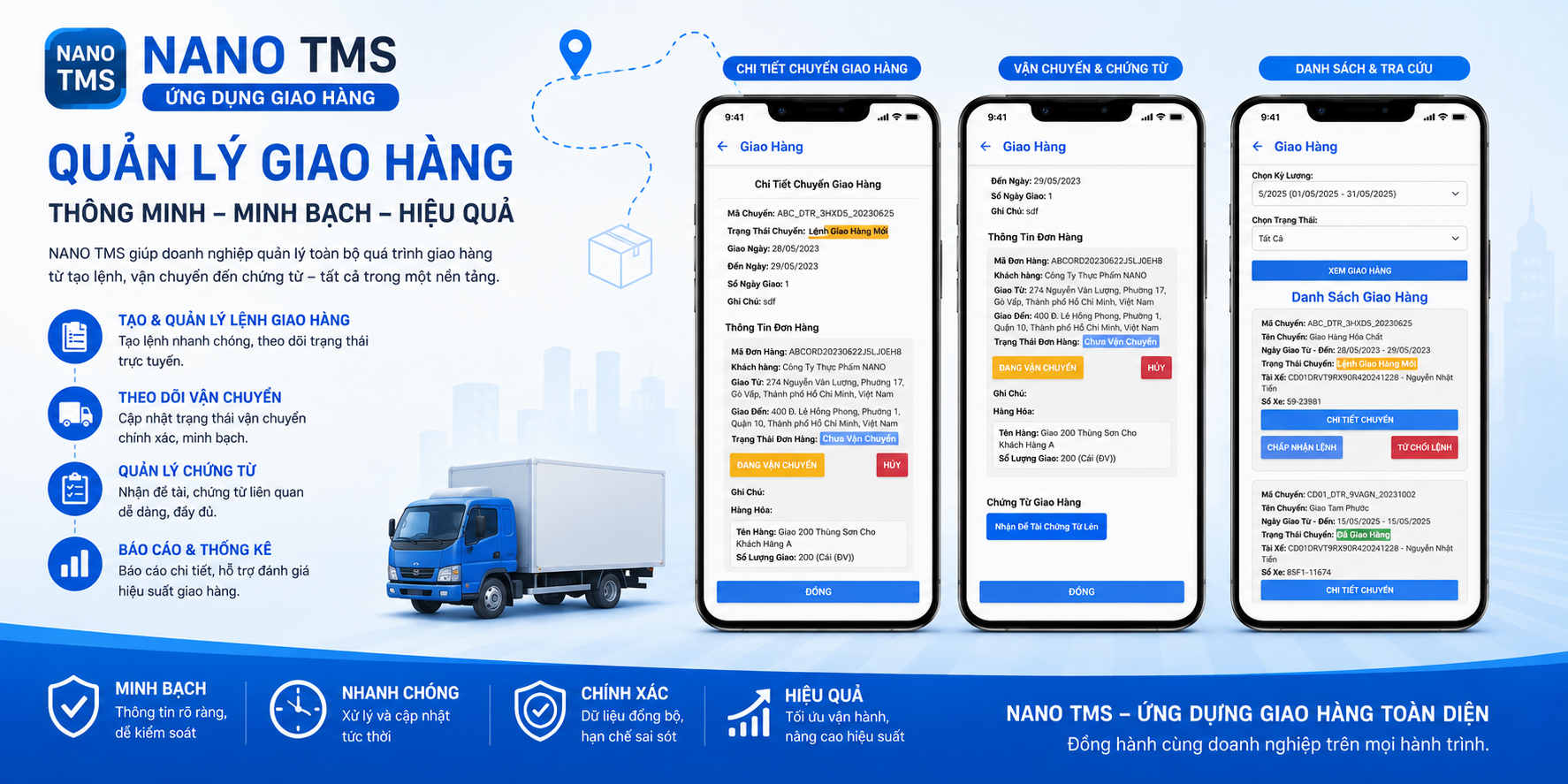 App Mobile dành cho giải pháp NANO-TMS